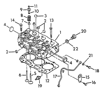 Cylinder Head Diagram and Parts List for 9025-0  Generac Generator