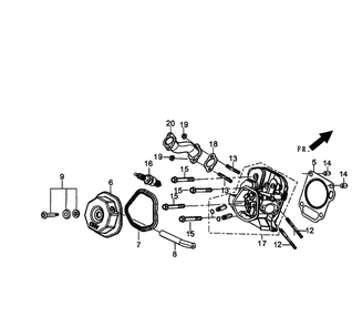 Cylinder Head Diagram and Parts List for 5943-3  Generac Generator
