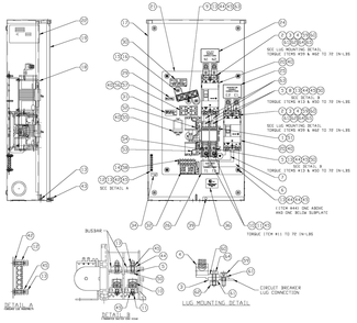 200a Transfer Switch Assembly Diagram and Parts List for 0052631 (4939537 - 5055179)(2008) Generac Generator