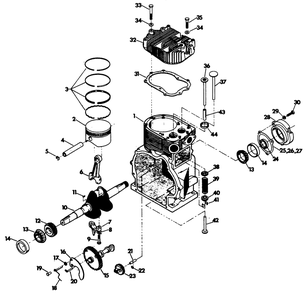 Engine Diagram and Parts List for 6209-1  Generac Generator