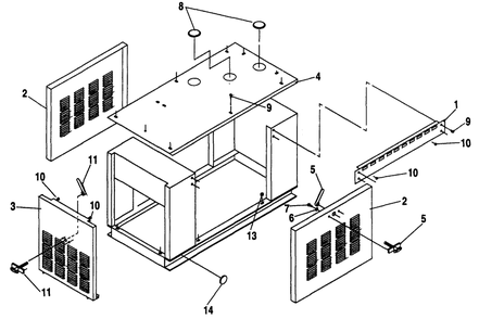 Compartment Diagram and Parts List for 0910-0  Generac Generator