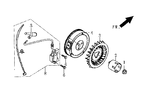 Flywheel & ignition Diagram and Parts List for 5939-5  Generac Generator