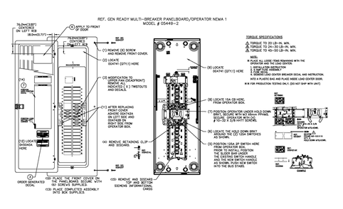 Av Genrdy Multibkr Pb W/Opr N1 Diagram and Parts List for 0054482 (6633908 - 9795453)(2015) Generac Generator