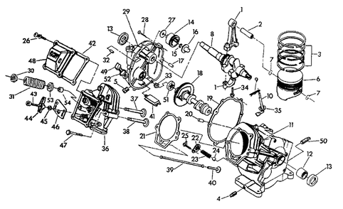 Gn-190 Engine Diagram and Parts List for 3500CCG (9412-0)(9412-0) Generac Generator