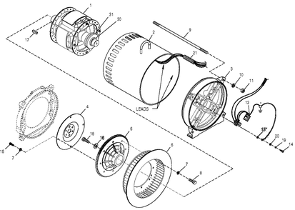 Alternator Diagram and Parts List for 0049881 (3997157 - 4169664)(2005) Generac Generator