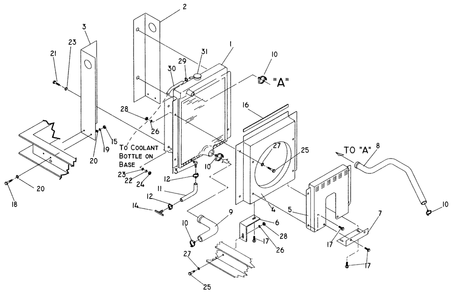 Radiator Diagram and Parts List for 4345-0  Generac Generator