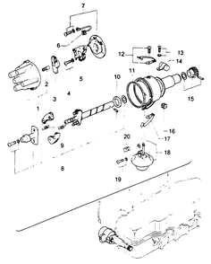Distributor Diagram and Parts List for 1014-A  Generac Welder
