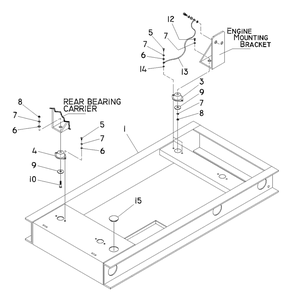 Mounting Base Diagram and Parts List for 0044741 (3580728 - 3694588)(2014) Generac Generator