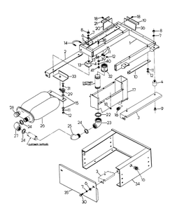Mounting Base Diagram and Parts List for 6208-1  Generac Generator