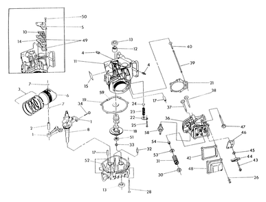 Engine Long Block Diagram and Parts List for 0802-0  Generac Generator