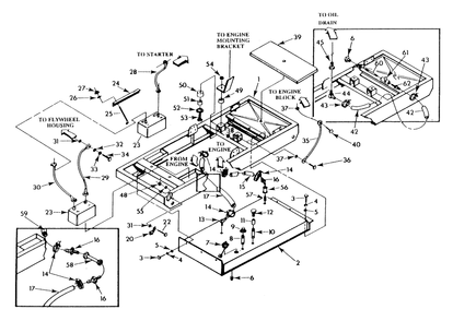 Mounting Base Diagram and Parts List for 9575-2  Generac Generator