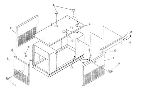 Door Enclosure Diagram and Parts List for 0611-4  Generac Generator
