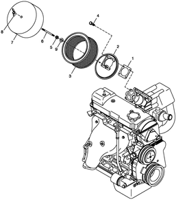 Air Cleaner C2 Diagram and Parts List for 0052621 (4407970 - 4790842)(2007) Generac Generator