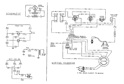 Electrical Data Diagram and Parts List for 1N170 (9864-0)(9864-0) Generac Generator