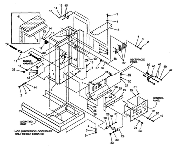 Connection Panel Diagram and Parts List for 4361-1  Generac Generator