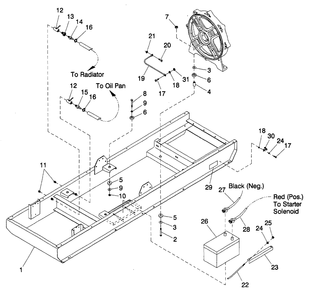 Mounting Base Diagram and Parts List for 4364-1  Generac Generator