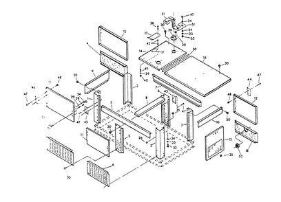 Part Location Diagram of 77758 Generac Compartment Ctr. Support