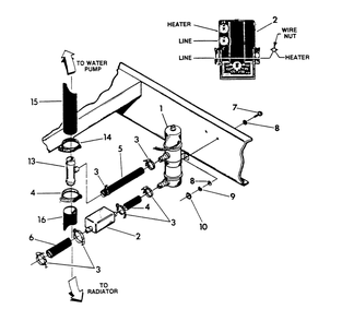 Engine Coolant Heater Diagram and Parts List for 9300-1  Generac Generator