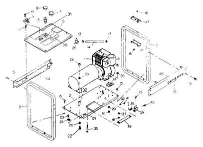 Mounting Base Diagram and Parts List for L4000 (8865-7)(8865-7) Generac Generator