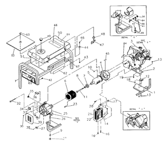 Generator Revision 1 (9/25/95) Diagram and Parts List for 3500XL (9441-3)(9441-3) Generac Generator