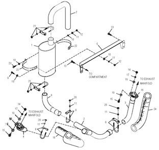 Muffler Diagram and Parts List for 0051000 (0505V01164)(2005) Generac Generator