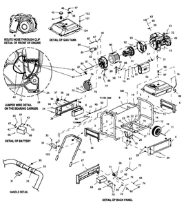 Tank Assembly Diagram and Parts List for 005747-2  Generac Generator