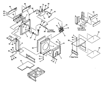 Radiator Assembly Diagram and Parts List for 4061-0  Generac Generator