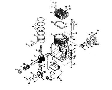 Part Location Diagram of 40742 Generac Crankcase Assembly