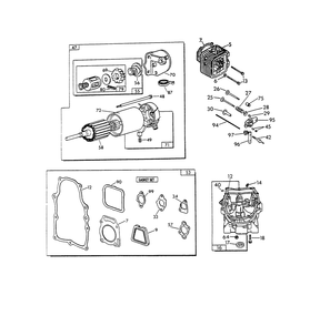 Gn-480 And Gn-570 Engine (Part 3) Diagram and Parts List for 0433-0  Generac Generator