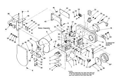 Part Location Diagram of 48087 Generac Box, Air Cleaner