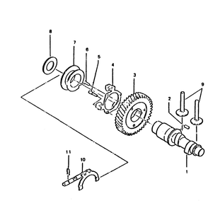 Camshaft And Governor Diagram and Parts List for 6897-5  Generac Generator