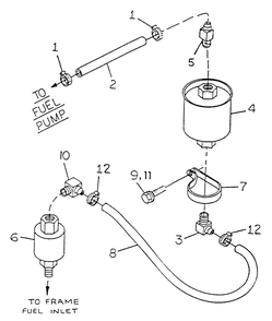 Fuel Filter And Solenoid Diagram and Parts List for 9301-1  Generac Generator