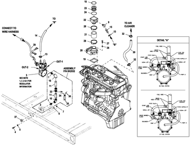 Ev Fuel System 2.4l G2 Diagram and Parts List for QT02524ANNNA (6931603 - 7172830)(2012) Generac Generator