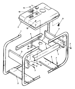 Cradle Assembly No. 77390 Diagram and Parts List for L2400 (9158-0)(9158-0) Generac Generator