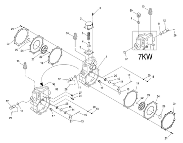 Engine 2 Diagram and Parts List for 0053820 (4652220 - 4654095)(2006) Generac Generator