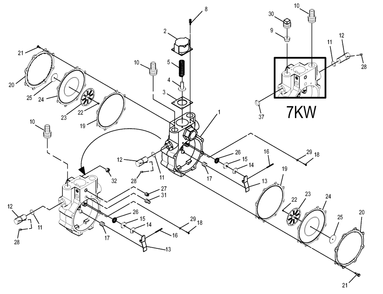 Gas Regulator Diagram and Parts List for 0050950 (0405V00490 - 3305V03396)(2005) Generac Generator