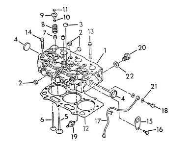 Cylinder Head Diagram and Parts List for 9344-0  Generac Generator