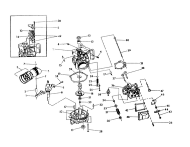Engine Long Block Diagram and Parts List for 0661-1  Generac Generator