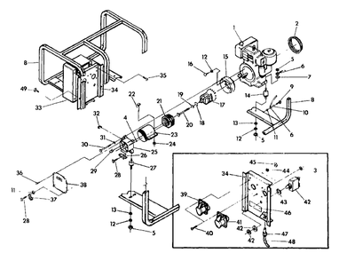 Generator Diagram and Parts List for ET2100 (9478-0)(9478-0) Generac Generator