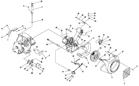 Engine 6 Diagram and Parts List for 0052500 (4699893 - 5773346)(2010) Generac Generator