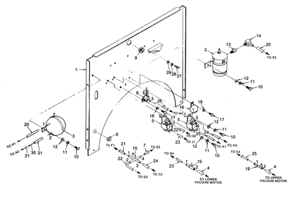 Divider Panel Diagram and Parts List for 1015-A  Generac Welder