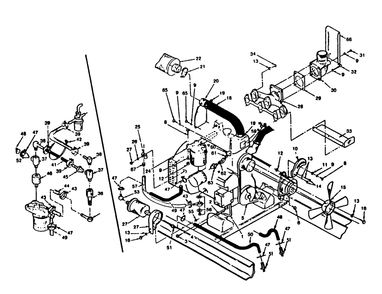 1.0 Liter Engine Diagram and Parts List for 9172-0  Generac Generator