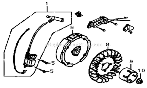 Flywheel And Ignition Diagram and Parts List for 0059910 (6331567)(2015) Generac Generator