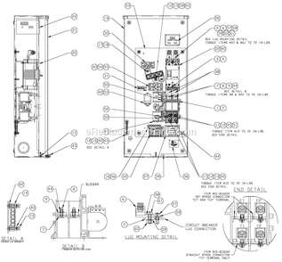 200a Transfer Switch Assembly (1) Diagram and Parts List for RTSE100A3C (3609V37898)(2009) Generac Generator