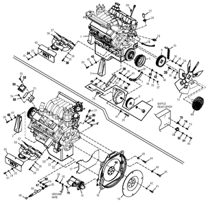 Engine Diagram and Parts List for 0049482 (3997146 - 4047243)(2004) Generac Generator