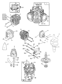 Gn-480 Engine (Part 1) Diagram and Parts List for 9600-3  Generac Generator