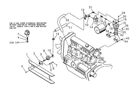 Natural Gas Carburetor Diagram and Parts List for 0611-4  Generac Generator