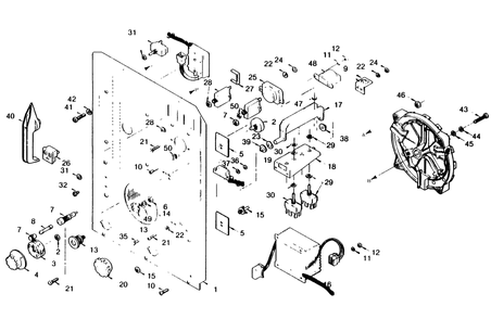 Control Panel Diagram and Parts List for 1005-C  Generac Welder