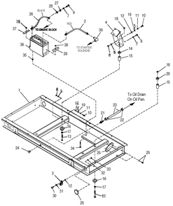 Mounting Base Diagram and Parts List for 0043736 (3704503)(2003) Generac Generator