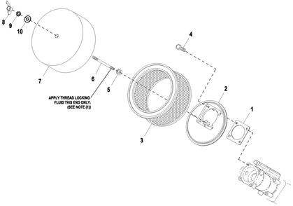 Ev Air Cleaner Diagram and Parts List for QT02524ANNNA (6931603 - 7172830)(2012) Generac Generator